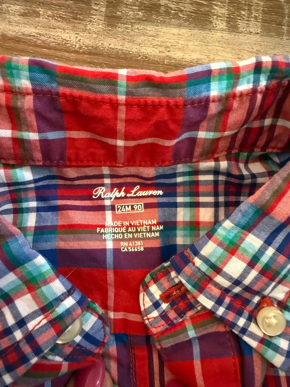 Classic Red Plaid Short-Sleeve Button-Up Romper size 24 months